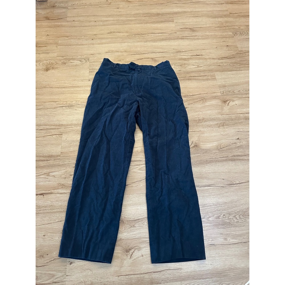 Faconnable Mens 38 Navy Blue Cotton Pants Straight Leg Vintage Made Hong Kong